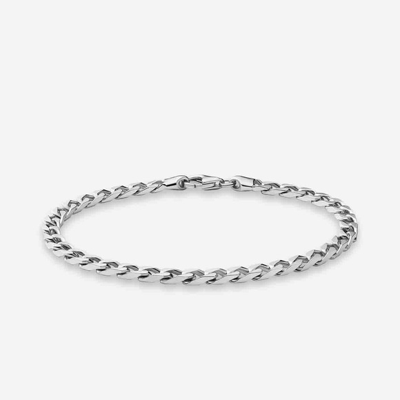 Oliver Cabell 4-MM Cuban Chain Silver Bracelet - Picture 1 of 2